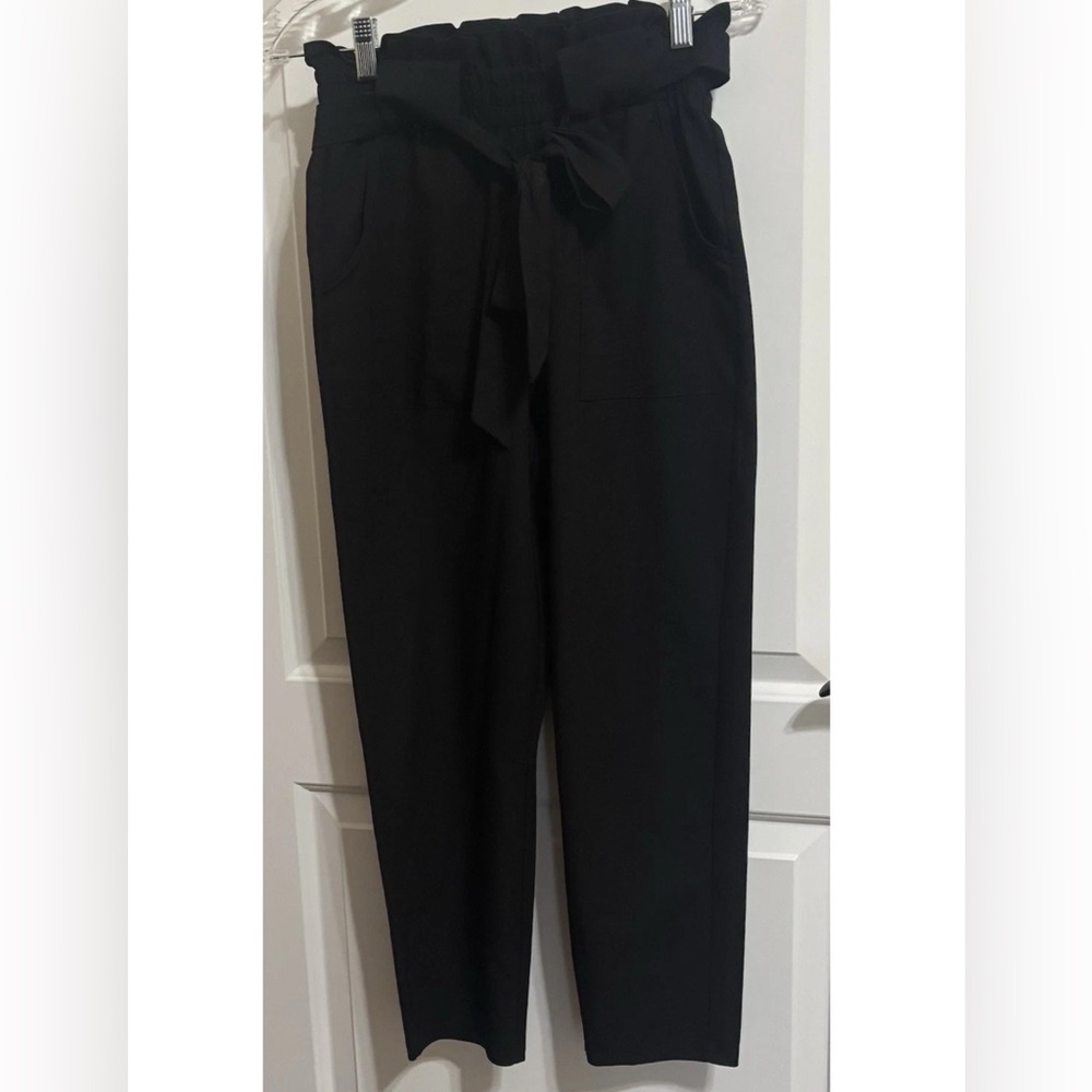 Cute Women's Black Pull On Front Tie Black Freeprance Pants, Slacks Size Medium